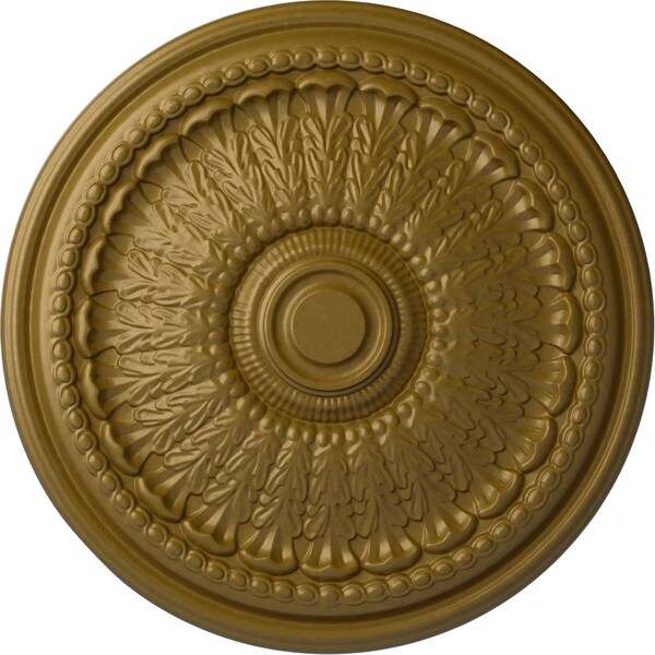 Ekena Millwork Brunswick Ceiling Medallion (Fits Canopies up to 4 1/2"), Hand-Painted Gold, 27"OD x 2 1/2"P CM27BRGLS - main